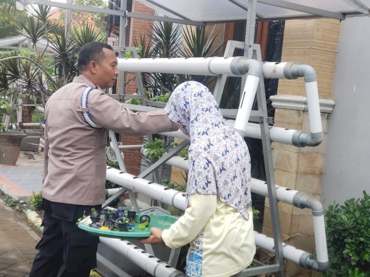 Polsek Candi dan Warga Desa Sumorame Kembangkan Kebun Hidroponik di Perumahan